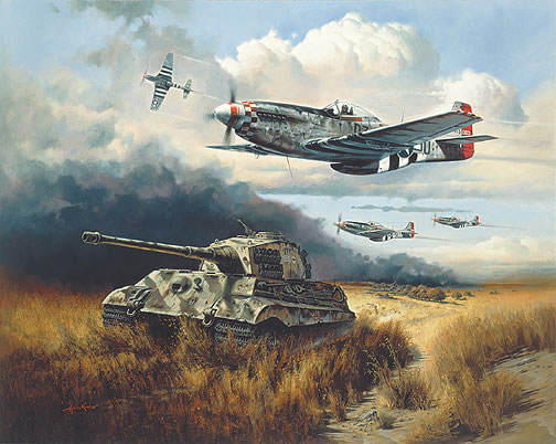 Heinz Krebs S/N Limited Edition Print "Normandy Tiger Hunt"